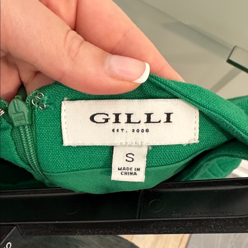Gilli Green Mini Wrap Skirt with Bow Detail - Picture 3 of 4